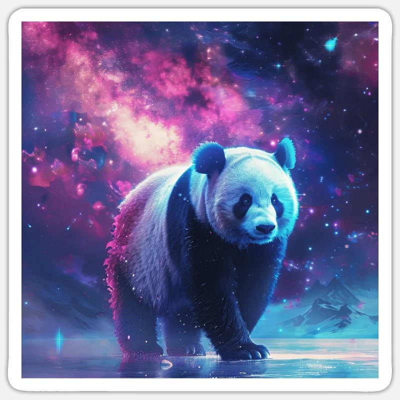 Panda - Sticker taille S (10 x 10 cm) - blanc mat