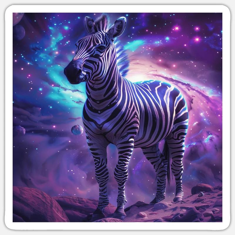 Zebra - Sticker Größe S (10 x 10 cm) - Mattweiß