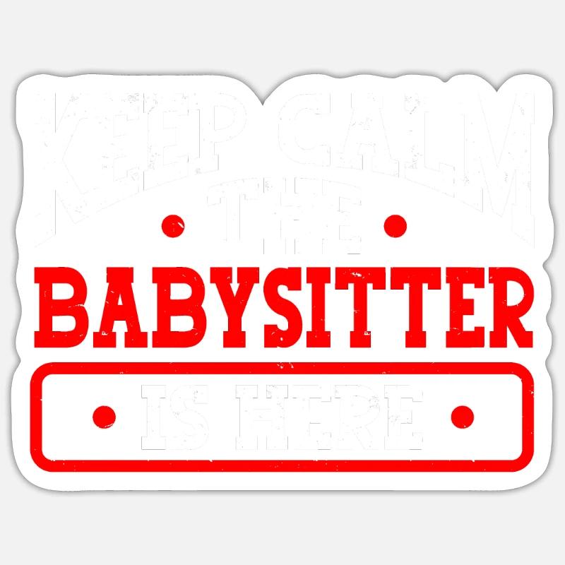 Babysitter Babysitting - Sticker Größe S (10 x 10 cm) - Mattweiß