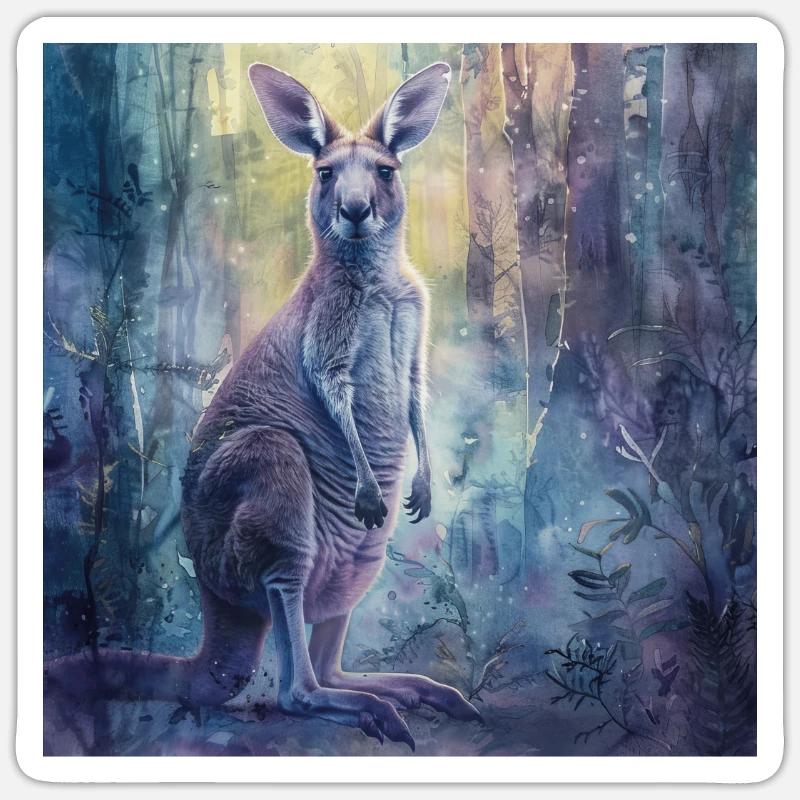 Kangaroo - Sticker size S (10 x 10 cm) - white matte