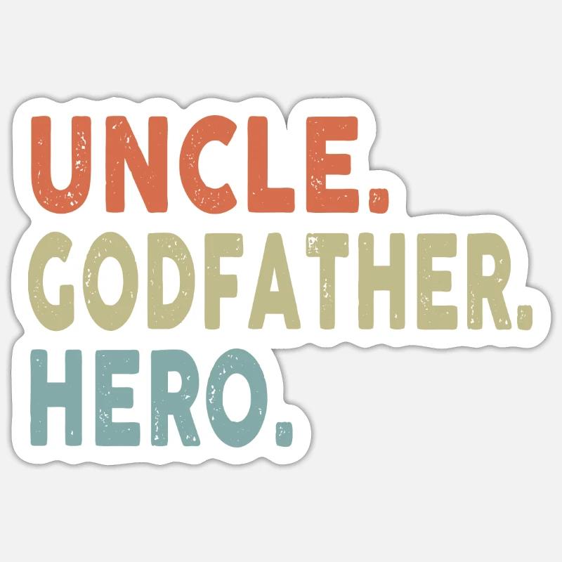Onkel Pate Held - Sticker Größe S (10 x 10 cm) - Mattweiß