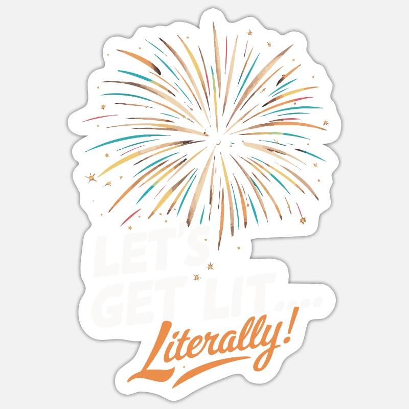 Pyrotechnics Fireworks Pyrotechnics - Sticker size S (10 x 10 cm) - white matte