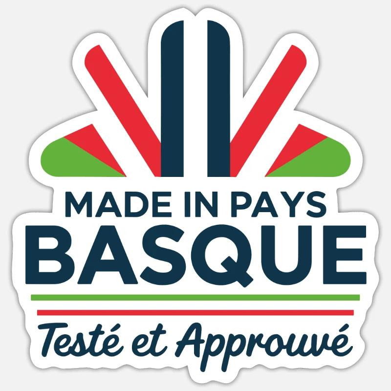 Made In Pays Basque Testé Et Approuvé - Sticker taille S (10 x 10 cm) - blanc mat