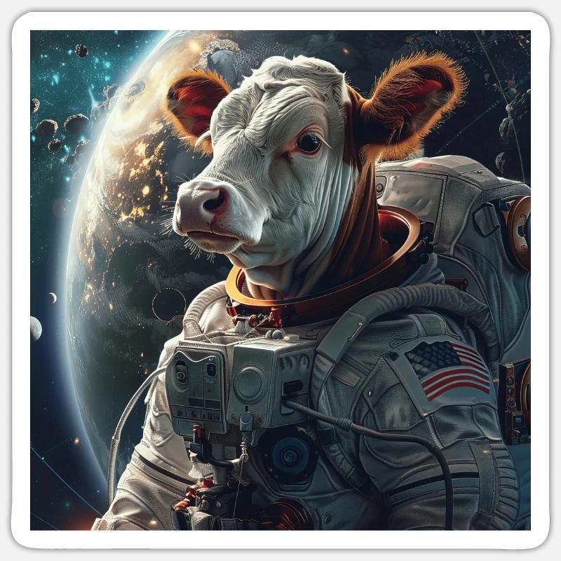 Kuh - Sticker Größe S (10 x 10 cm) - Mattweiß