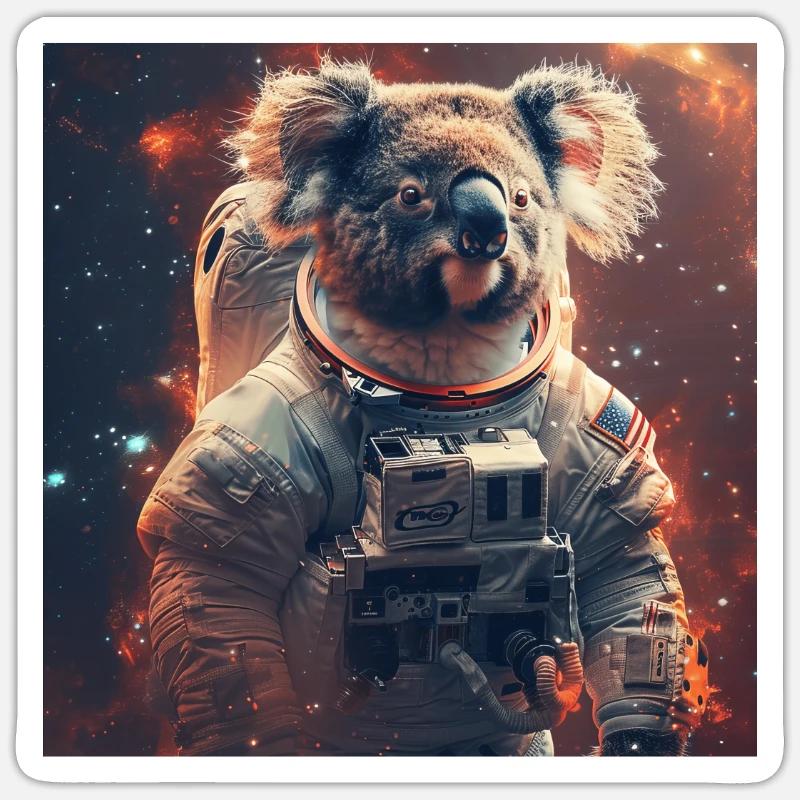 Koala - Sticker Größe S (10 x 10 cm) - Mattweiß