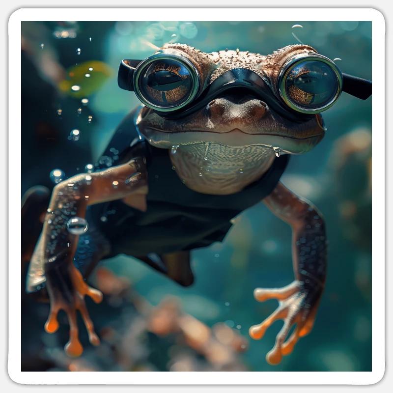 Frosch - Sticker Größe S (10 x 10 cm) - Mattweiß