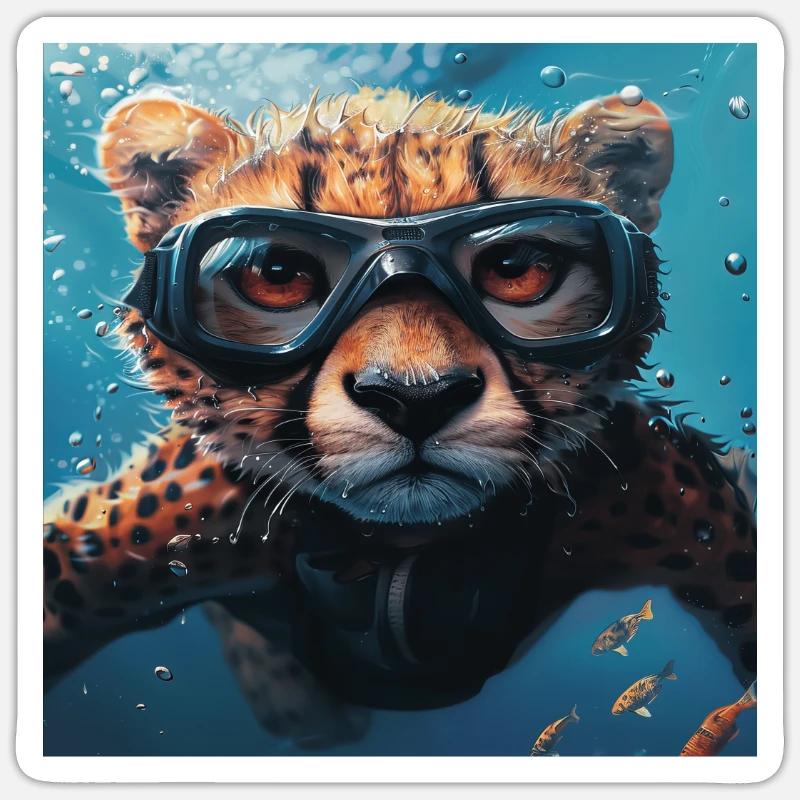 Cheetah - Sticker size S (10 x 10 cm) - white matte