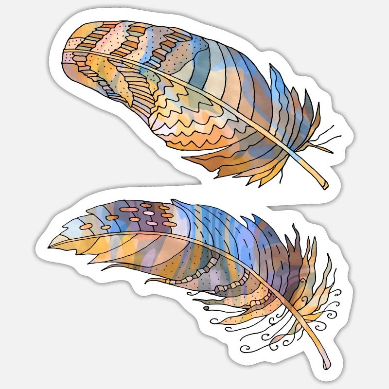 Feder - Sticker Größe S (10 x 10 cm) - Mattweiß
