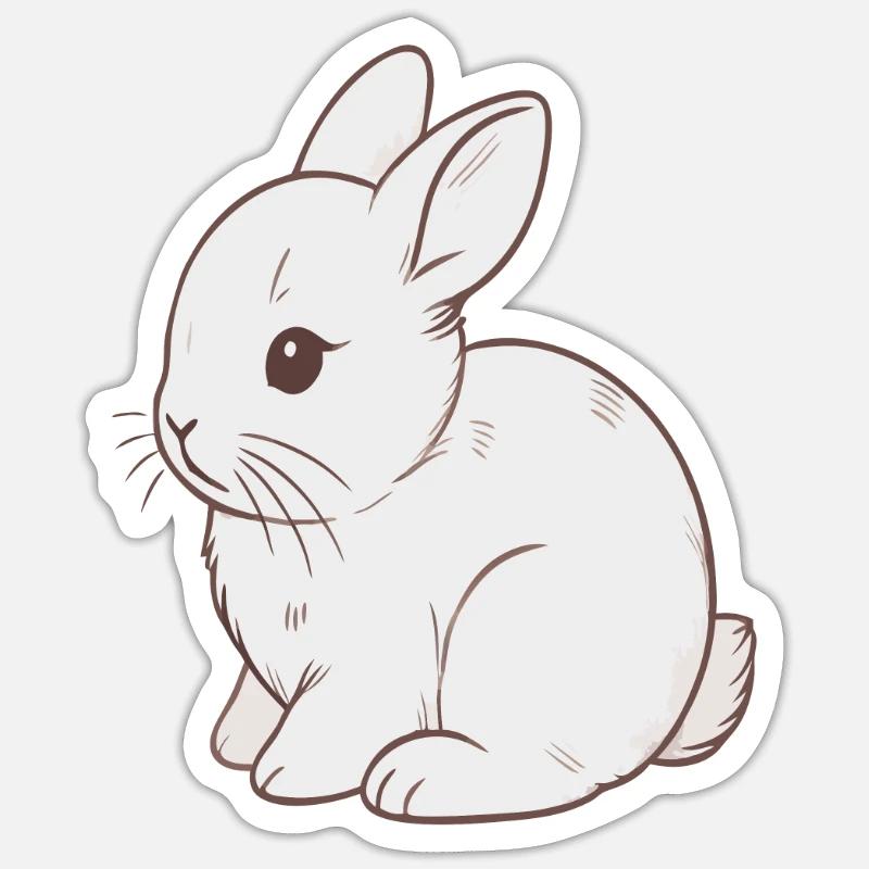 Hase - Sticker Größe S (10 x 10 cm) - Mattweiß