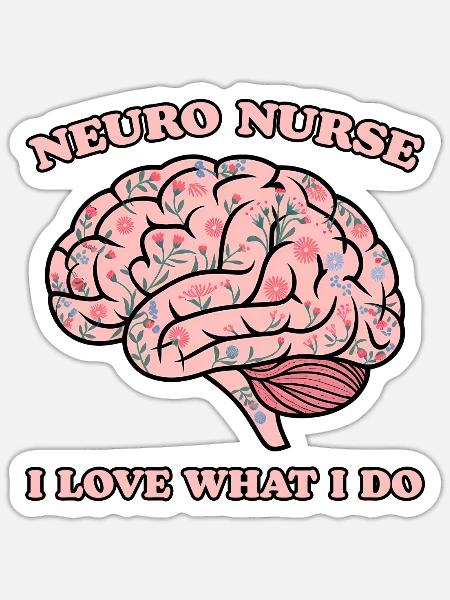 Neuro Nurse Pflegefachkraft Neurologie Geschenk - Sticker Größe S (10 x 10 cm) - Mattweiß