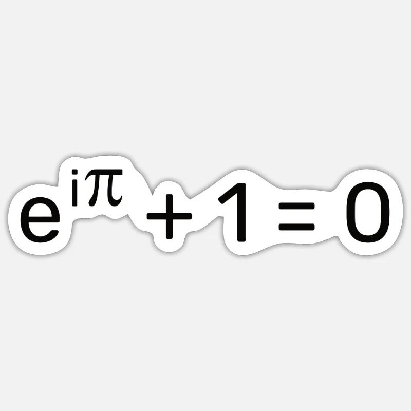 e^i pi + 1 = 0 - Eulersche Identität Geschenkidee - Sticker Größe S (10 x 10 cm) - Mattweiß