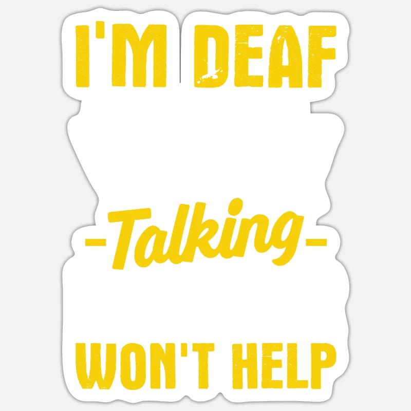 Deaf Pride ASL Gebärdensprache - Sticker Größe S (10 x 10 cm) - Mattweiß