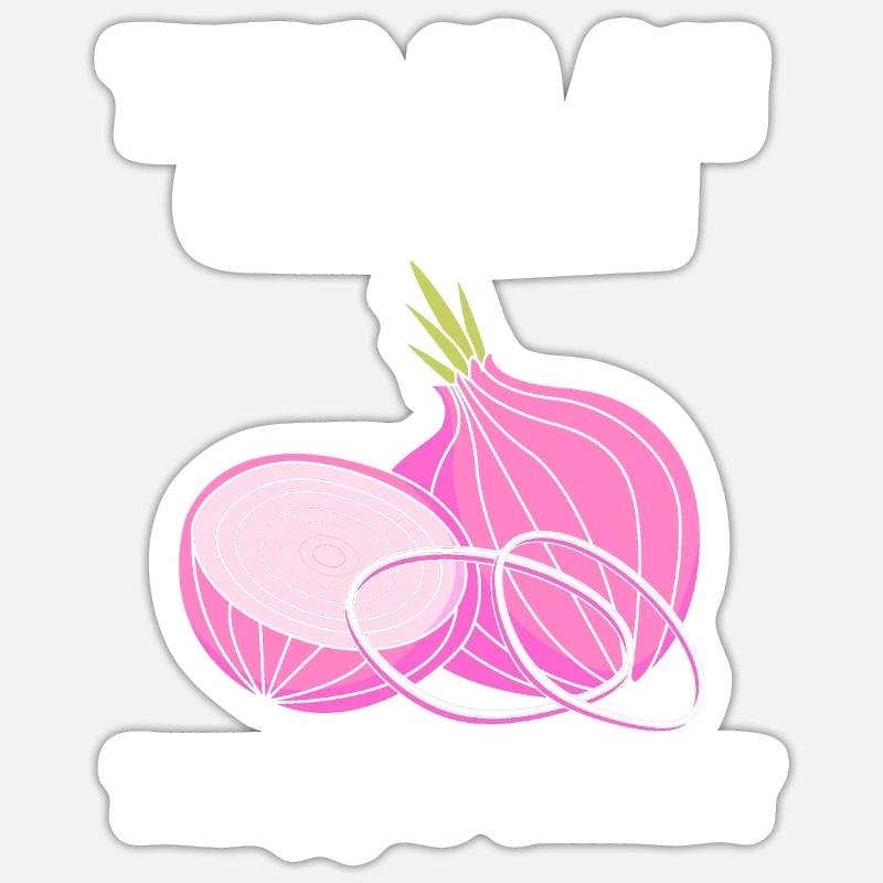 Oignon - Sticker taille S (10 x 10 cm) - blanc mat