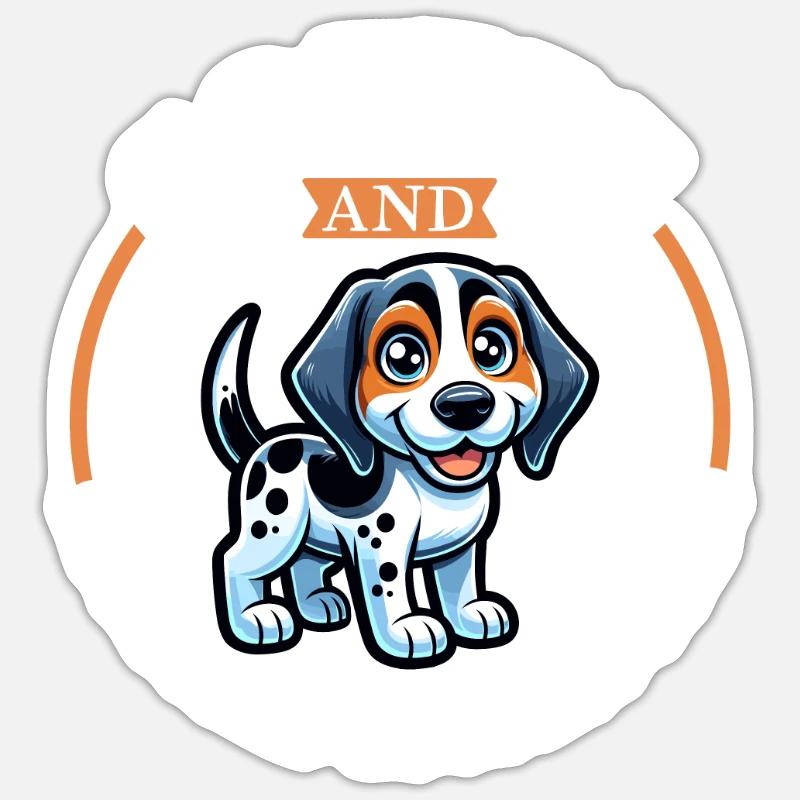 Coffee and Bluetick Coonhound - Sticker size S (10 x 10 cm) - white matte