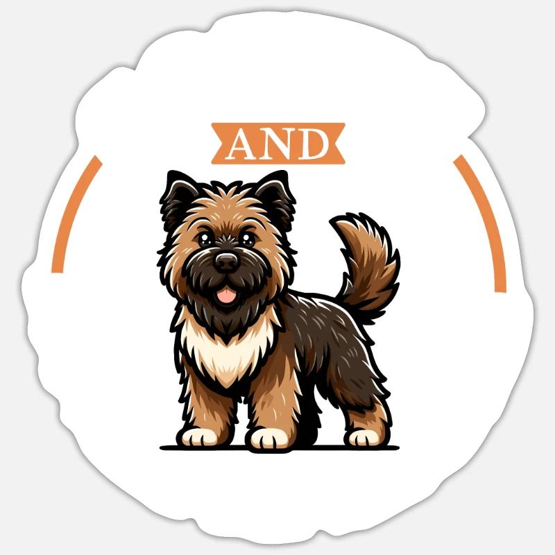 Café et Bouvier des Ardennes - Sticker taille S (10 x 10 cm) - blanc mat