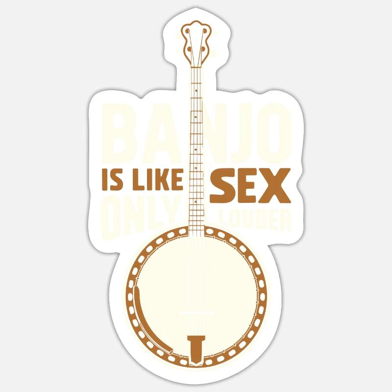 Banjo - Sticker taille S (10 x 10 cm) - blanc mat