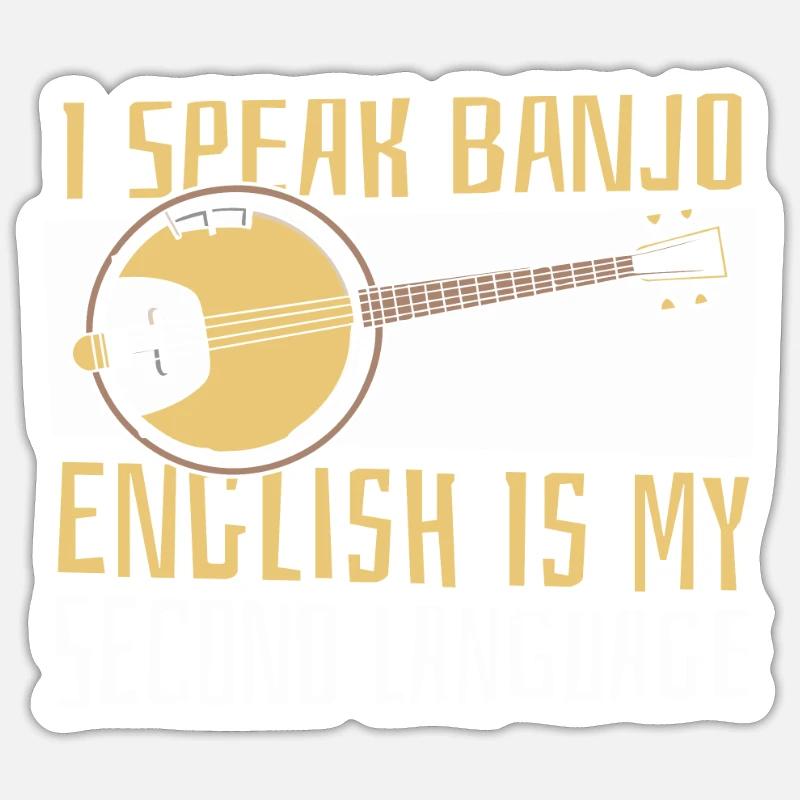 Banjo - Sticker size S (10 x 10 cm) - white matte
