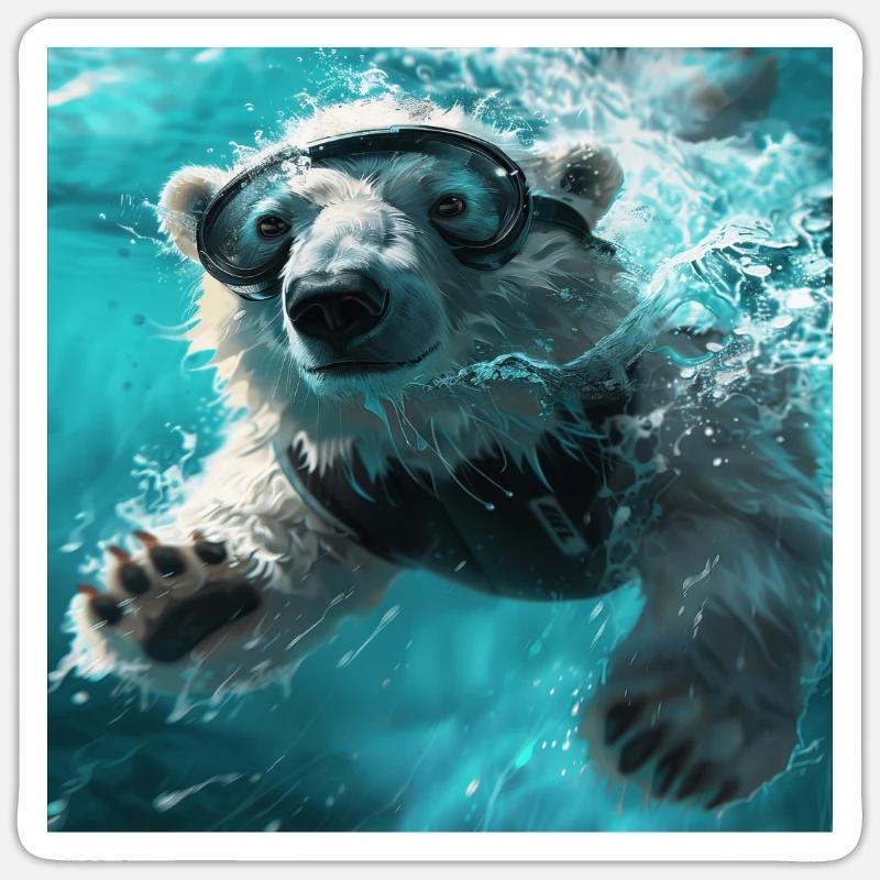 Eisbär - Sticker Größe S (10 x 10 cm) - Mattweiß