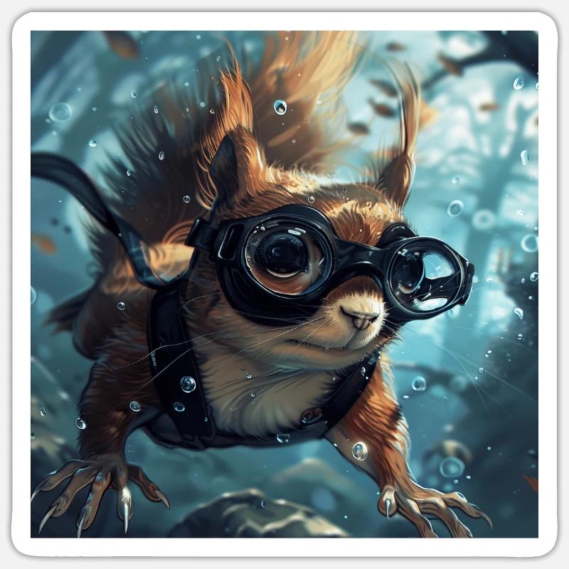 Eichhörnchen - Sticker Größe S (10 x 10 cm) - Mattweiß