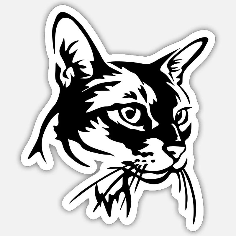 Chat abyssin Sticker taille S (10 x 10 cm)