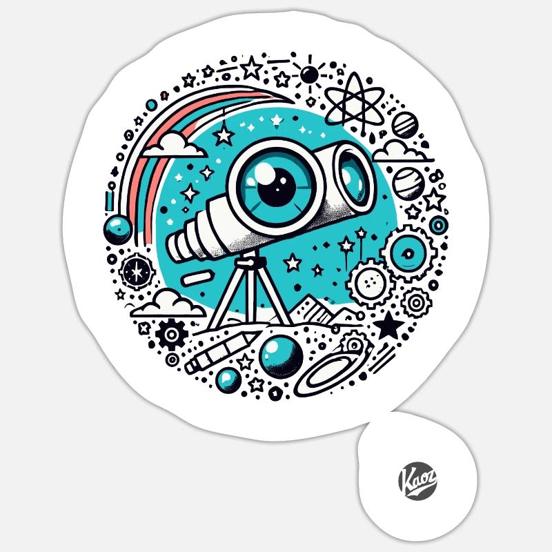 Télescope « Oeil de l’astronomie » - Sticker taille S (10 x 10 cm) - blanc mat