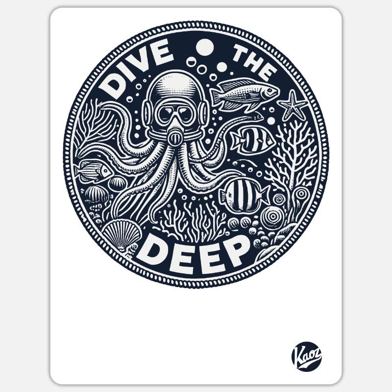 Deep Sea Design "Dive into the Deep" Underwater Sticker size S (10 x 10 cm)