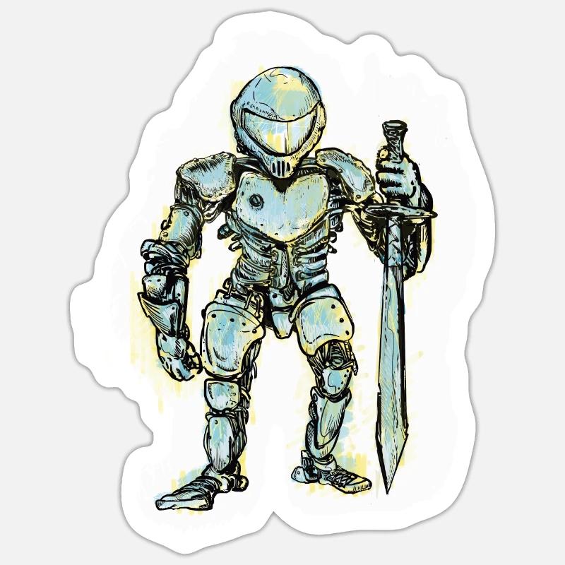 Der Ritter des Multiversums - Sticker Größe S (10 x 10 cm) - Mattweiß