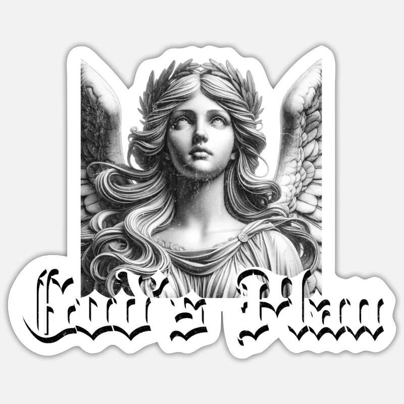Statue d’ange du plan de Dieu - Le plan de Dieu Sticker taille S (10 x 10 cm)