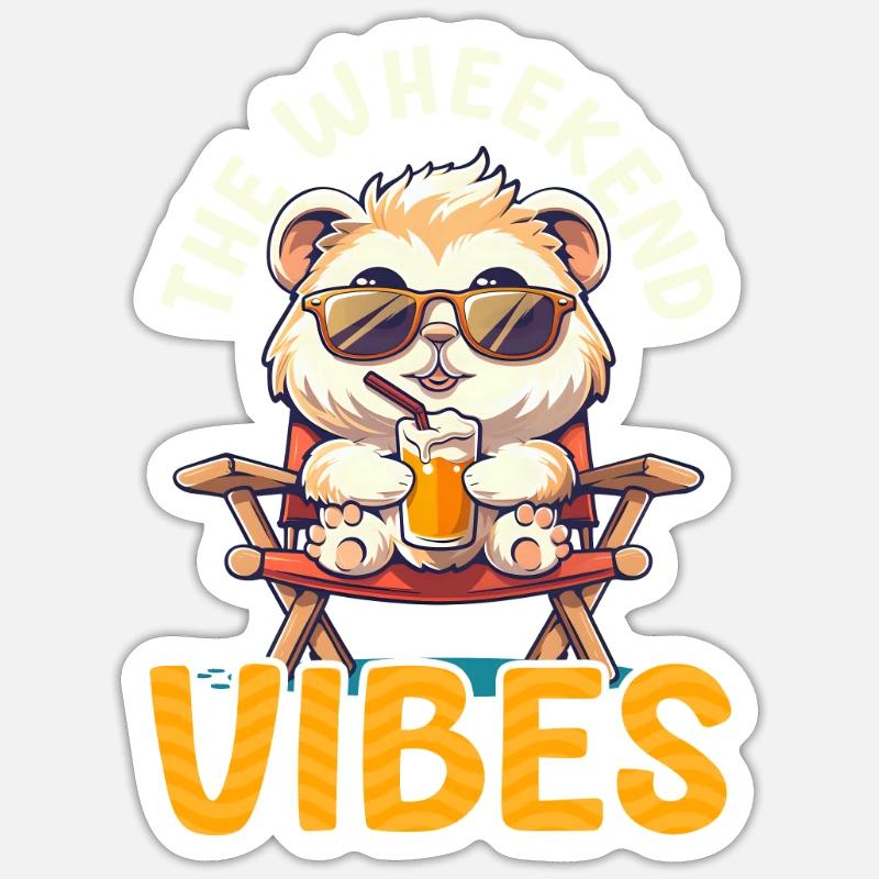 Cochon d’Inde L’ambiance de Wheekend Sticker taille S (10 x 10 cm)