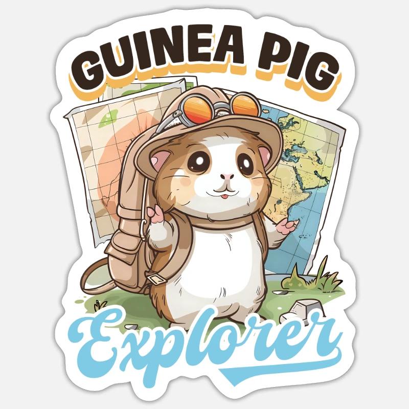 Cochon d’Inde Cochon d’Inde Explorer Sticker taille S (10 x 10 cm)