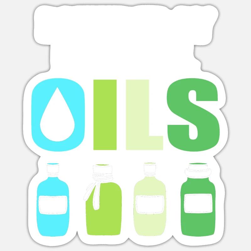 Ätherisches Öl - Sticker Größe S (10 x 10 cm) - Mattweiß