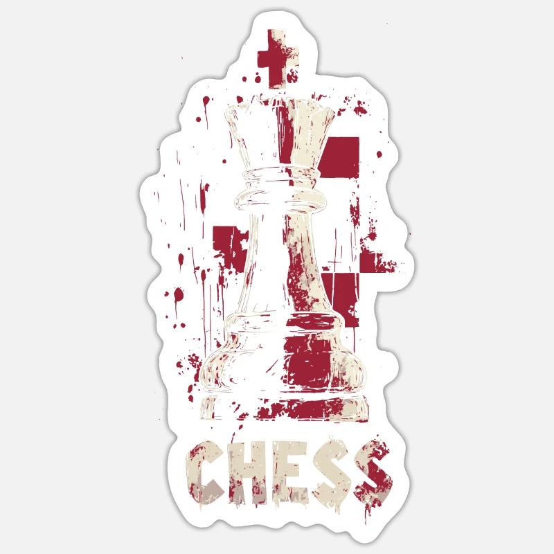 Conception du chef-d’œuvre des échecs de la reine - Sticker taille S (10 x 10 cm) - blanc mat