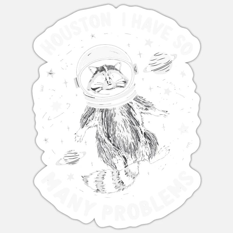 Waschbär - Sticker Größe S (10 x 10 cm) - Mattweiß