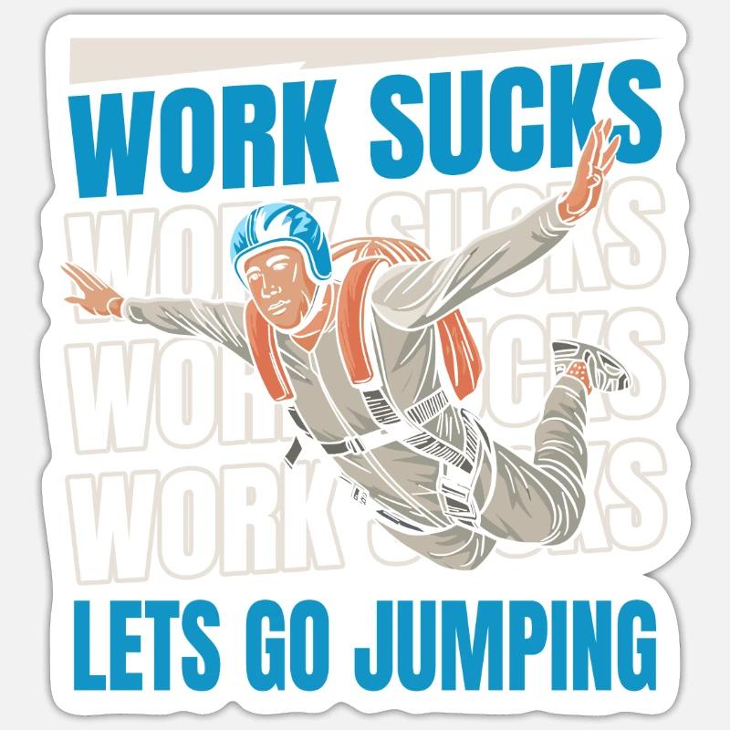 Basejumping - Sticker Größe S (10 x 10 cm) - Mattweiß