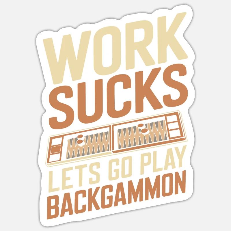 Backgammon - Sticker size S (10 x 10 cm) - white matte