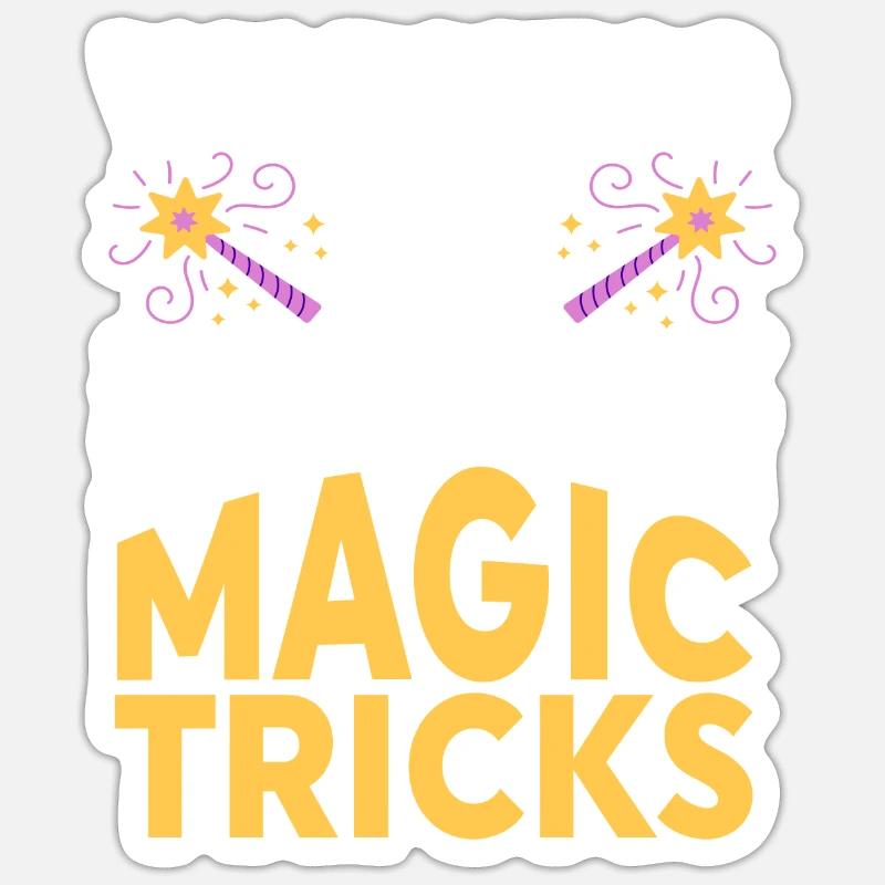 Funny Magician Magic - Sticker size S (10 x 10 cm) - white matte