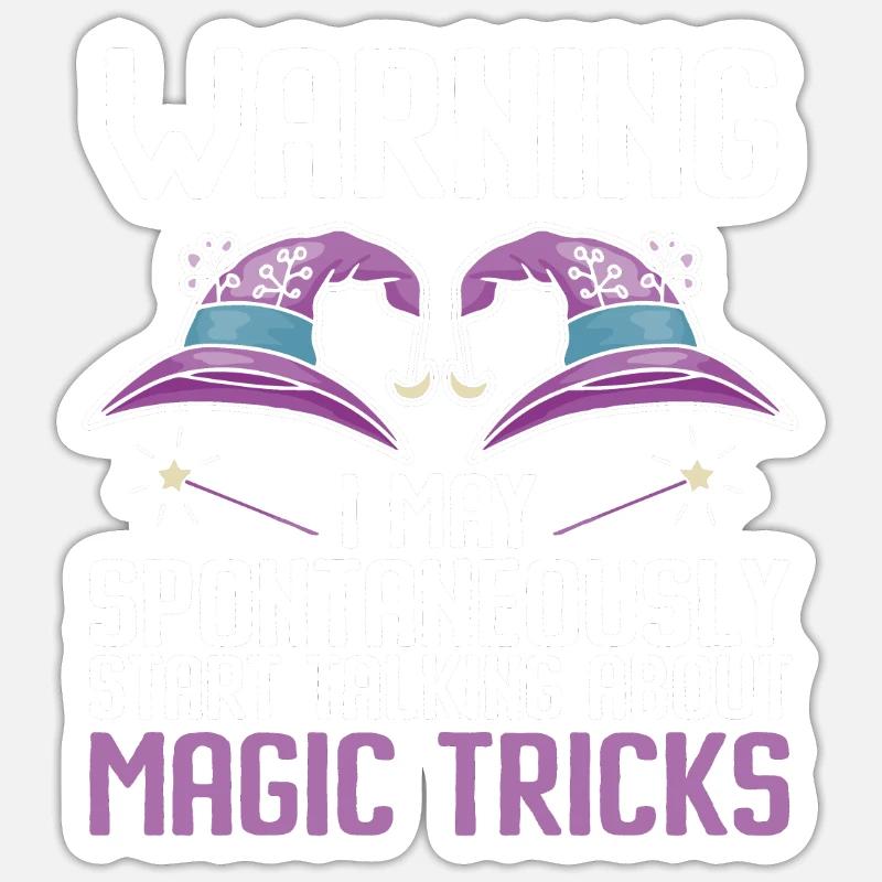 Funny Magician Magic - Sticker Größe S (10 x 10 cm) - Mattweiß