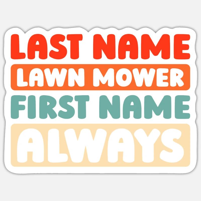Rasenmäher Mähen - Sticker Größe S (10 x 10 cm) - Mattweiß