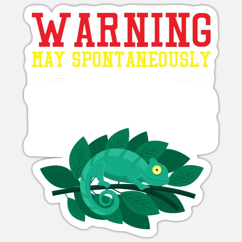Warning spontaneously talk about lizards Design - Sticker Größe S (10 x 10 cm) - Mattweiß