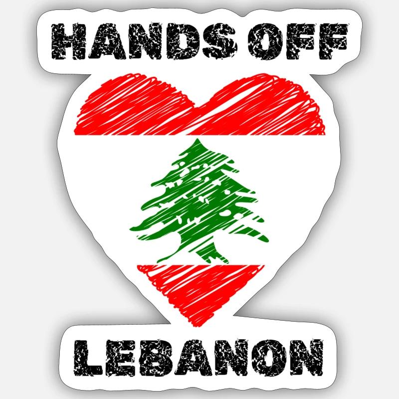 NE TOUCHEZ PAS AU LIBAN - Sticker taille S (10 x 10 cm) - blanc mat