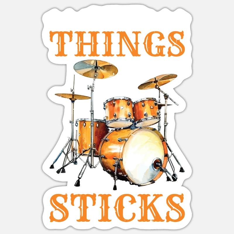 I Hit Things With Sticks 2 - Sticker Größe S (10 x 10 cm) - Mattweiß