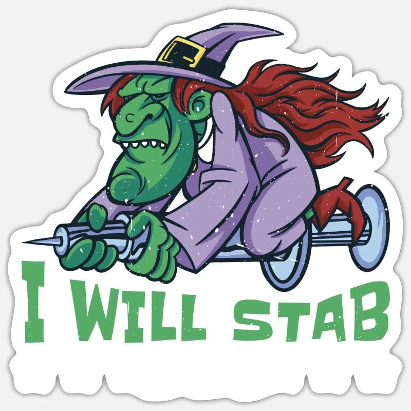 I Will Stab You 7 - Sticker Größe S (10 x 10 cm) - Mattweiß