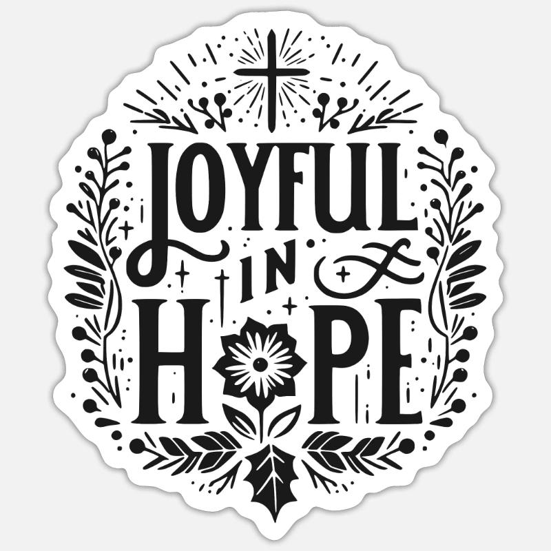 Joyeux dans l’espérance - Sticker taille S (10 x 10 cm) - blanc mat