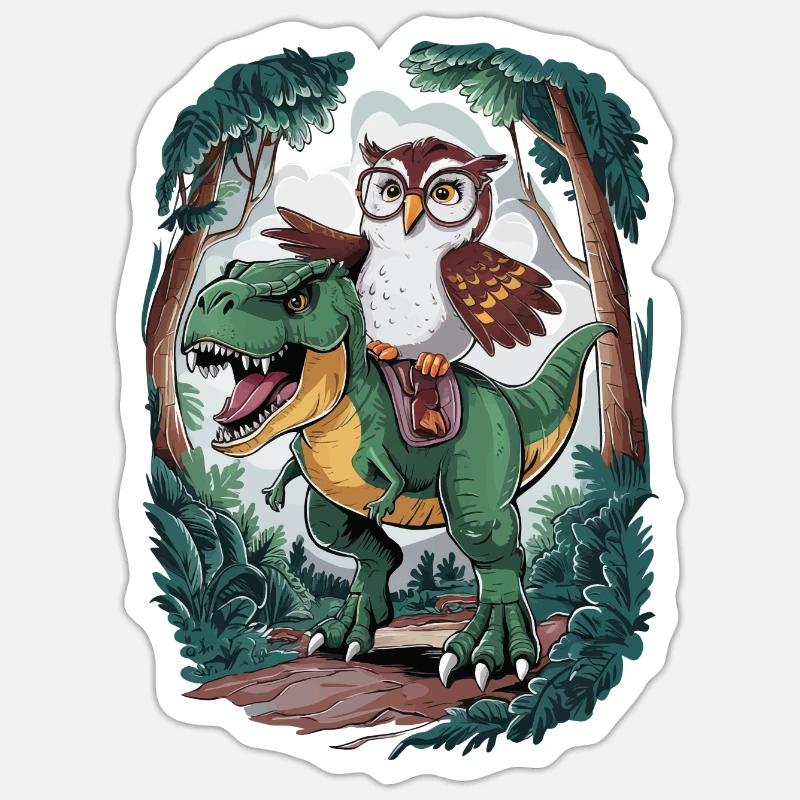 Eule - Sticker Größe S (10 x 10 cm) - Mattweiß