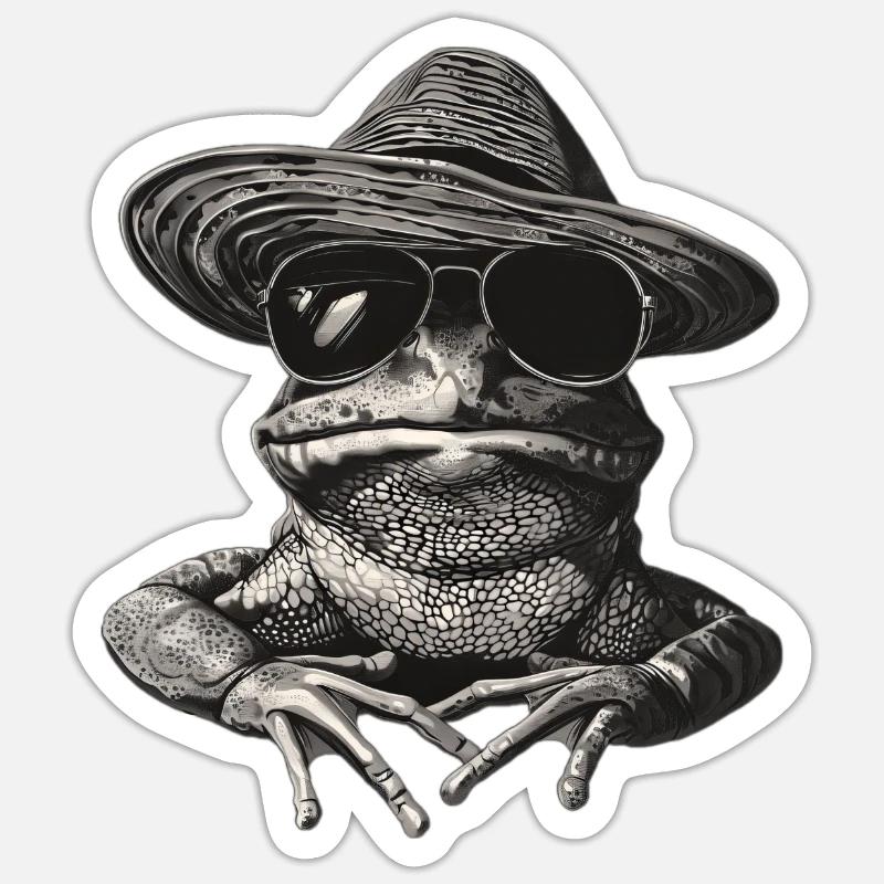 Grenouille - Sticker taille S (10 x 10 cm) - blanc mat