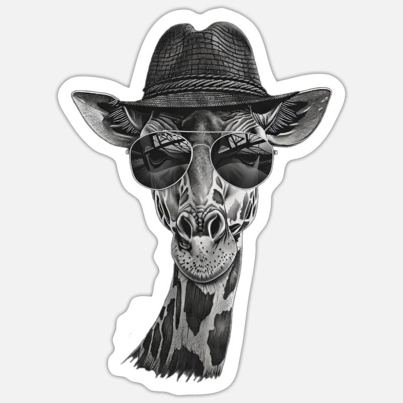 Giraffe - Sticker Größe S (10 x 10 cm) - Mattweiß