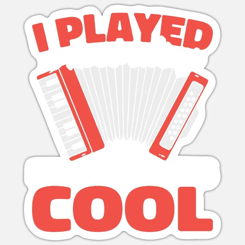 Akkordeon - Sticker Größe S (10 x 10 cm) - Mattweiß