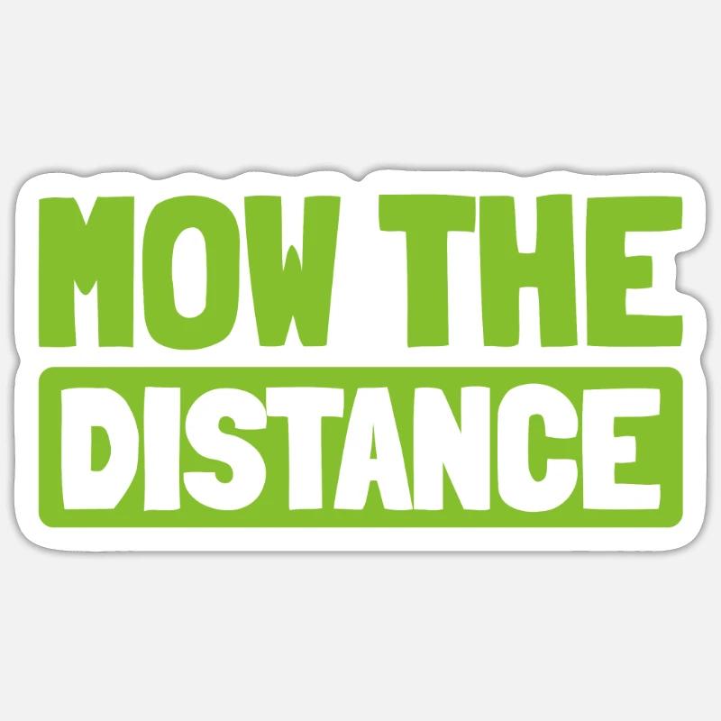 Lawn mower mowing - Sticker size S (10 x 10 cm) - white matte