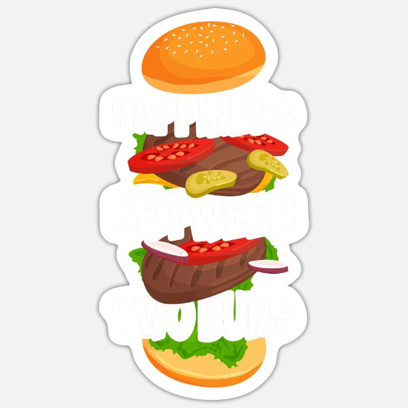 Happiness between two rolls - Sticker size S (10 x 10 cm) - white matte