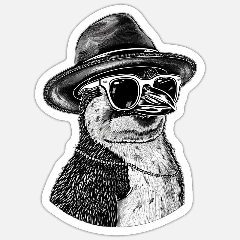 Pinguin - Sticker Größe S (10 x 10 cm) - Mattweiß